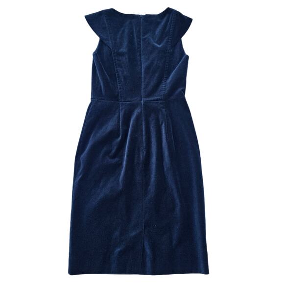 Black Velvet Dress J. CREW 365 Size 2 Stretch Cap Sleeve Classy Elegant Simple - Picture 9 of 10